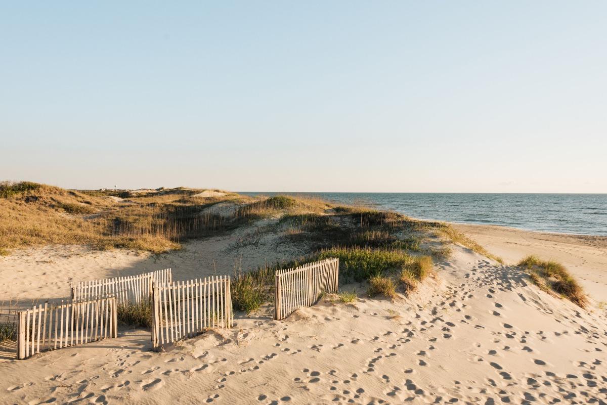 Outer Banks beach in late summer with light crowds